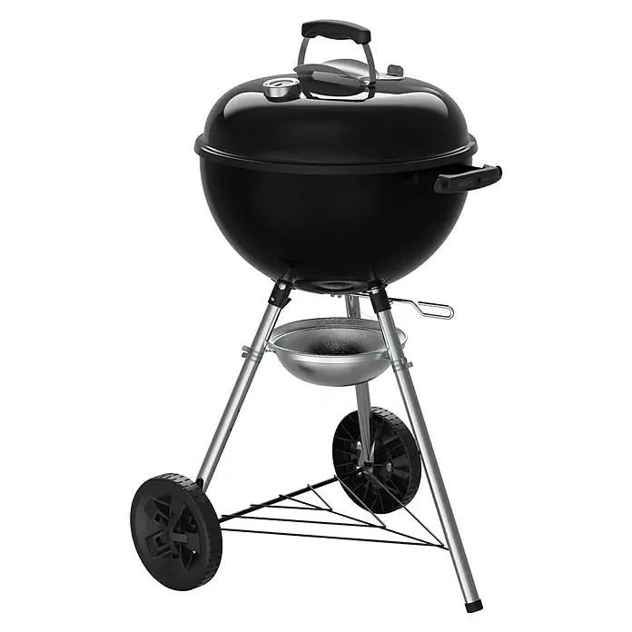 Weber Okrugli roštilj s poklopcem Original Kettle E-4710 - Crne-srebrne boje, Dimenzija rešetke za pečenje: Ø 44,4 cm - Pogled sprijeda