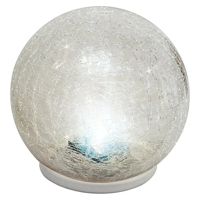 BAUHAUS Bolvormige solarlamp Crack Glass - Inhoud: 3 st., Transparant
