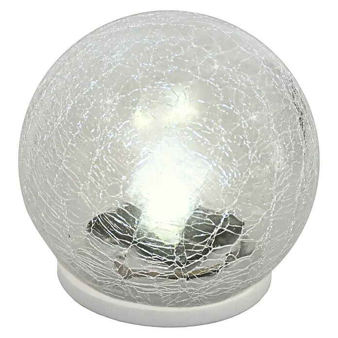 BAUHAUS Bolvormige solarlamp Crack Glass - Inhoud: 3 st., Transparant