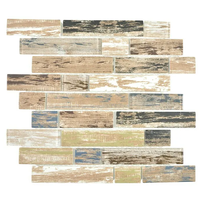 Mosaikfliese Brick Crystal Mix XCM BRV93 - 30 x 30 cm, Mehrfarbig, Matt