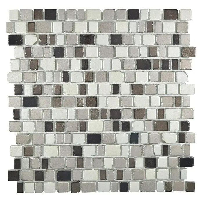 Mosaikfliese Crystaledge XCM GME 59 - 31,7 x 31,1 cm, Braun/Grau, Matt - Ansicht von oben