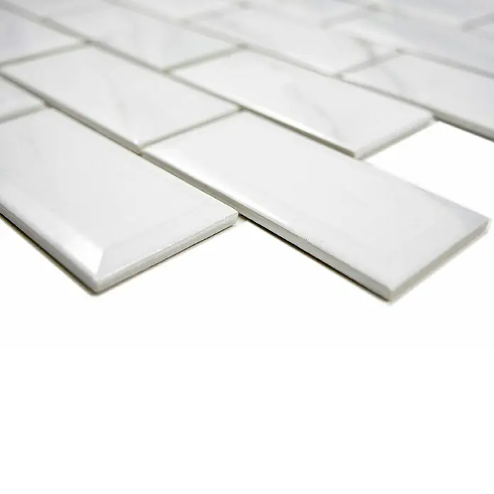 Mosaikfliese Metro Uni Calacatta CG MCT - 29,55 x 29,1 cm, Weiß, Glänzend