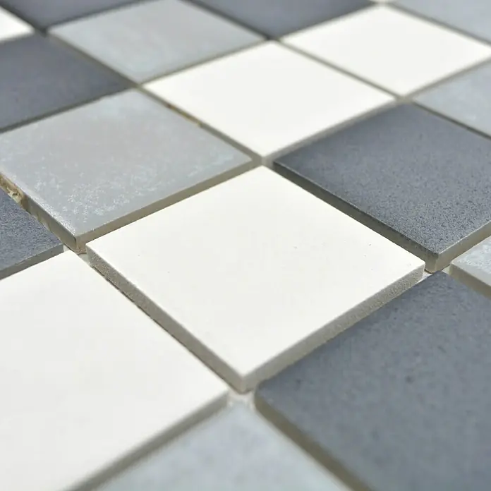 Mosaikfliese Quadrat Mix CD 216 - 30,6 x 30,6 cm, Grau/Schwarz, Matt