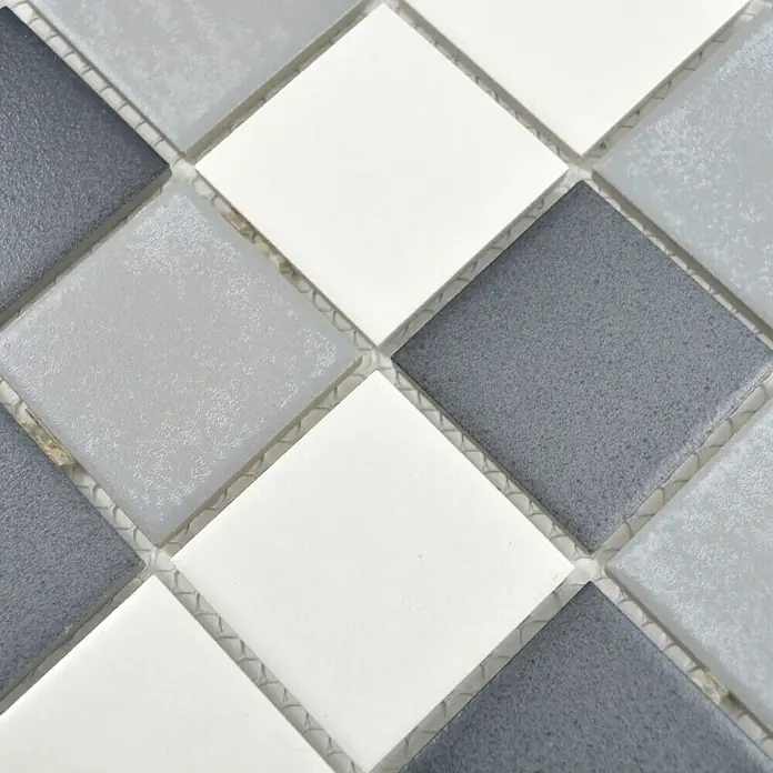 Mosaikfliese Quadrat Mix CD 216 - 30,6 x 30,6 cm, Grau/Schwarz, Matt