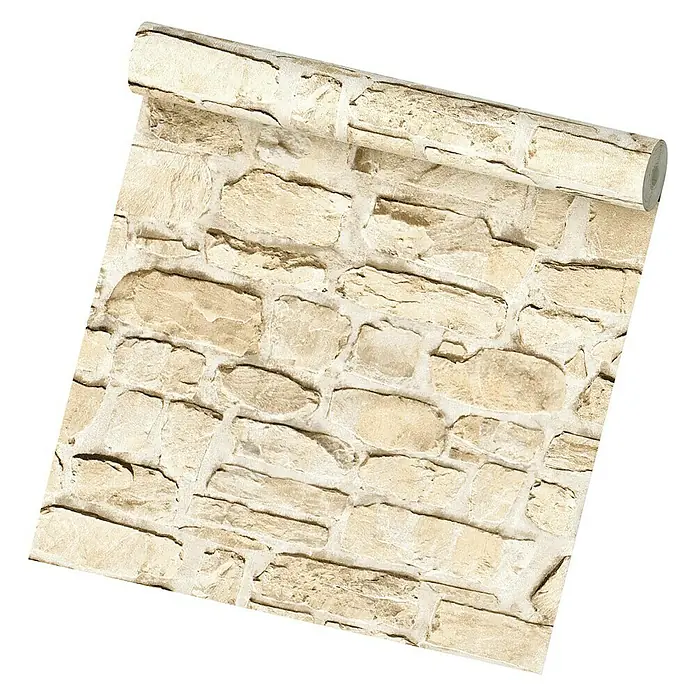 my look Diamant Vliestapete - Beige, Steinoptik, 10,05 x 0,53 m
