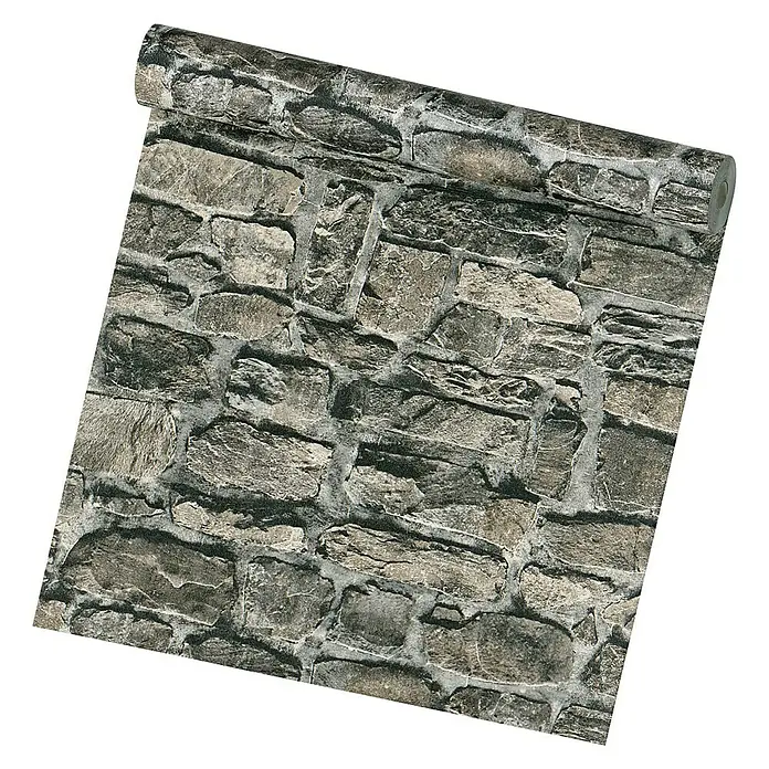 my look Diamant Vliestapete - Anthrazit, Steinoptik, 10,05 x 0,53 m