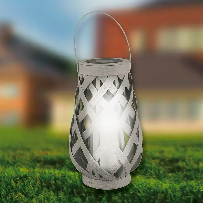 BAUHAUS LED-Solar-Dekoleuchte Candela - Grau, Ø x H: 16 x 27 cm, IP44