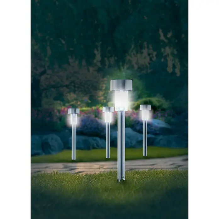 Starlux Solarna svjetiljka - 0,06 W, Srebrne boje, Crne boje, Ø x V: 5,5 x 36,5 cm