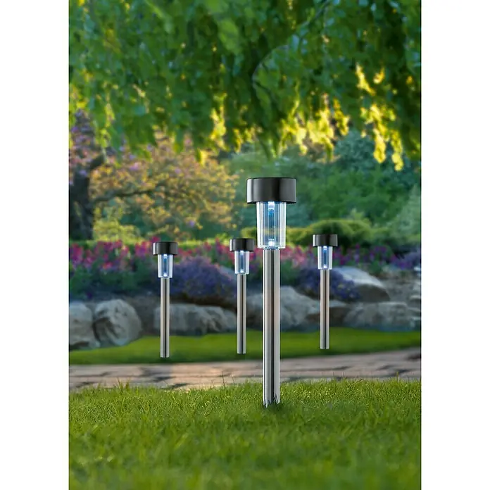 Starlux Solarna svjetiljka - 0,06 W, Srebrne boje, Crne boje, Ø x V: 5,5 x 36,5 cm