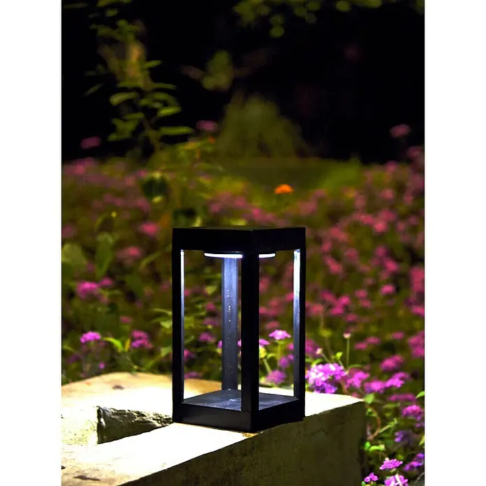BAUHAUS Solarleuchte Piazza - 12 x 0,06 W, Schwarz, 11,8 x 11,8 x 23,5 cm