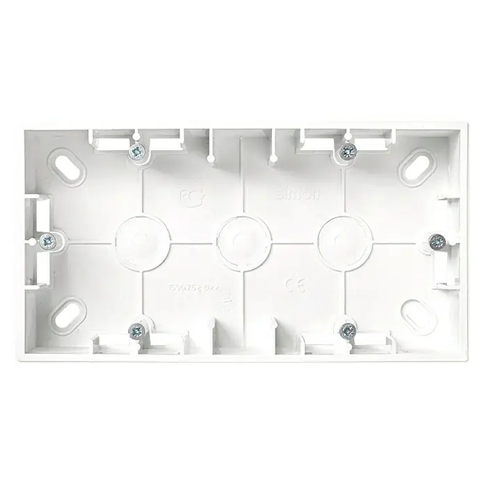 Simon 15 Caja de superficie doble - Aluminio, L x An x Al: 15,2 x 3,7 x 8,1 cm