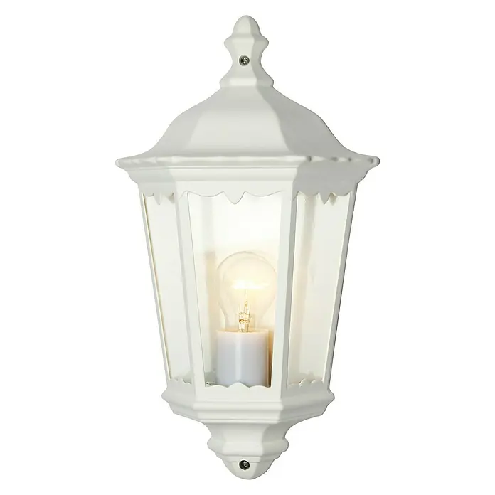 Luceco Praga Aplique exterior - 100 W, 12,1 x 25,1 x 44 cm, Blanco, IP44, Pared