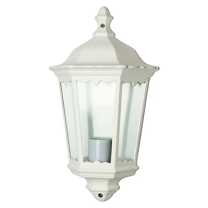 Luceco Praga Aplique exterior - 100 W, 12,1 x 25,1 x 44 cm, Blanco, IP44, Pared