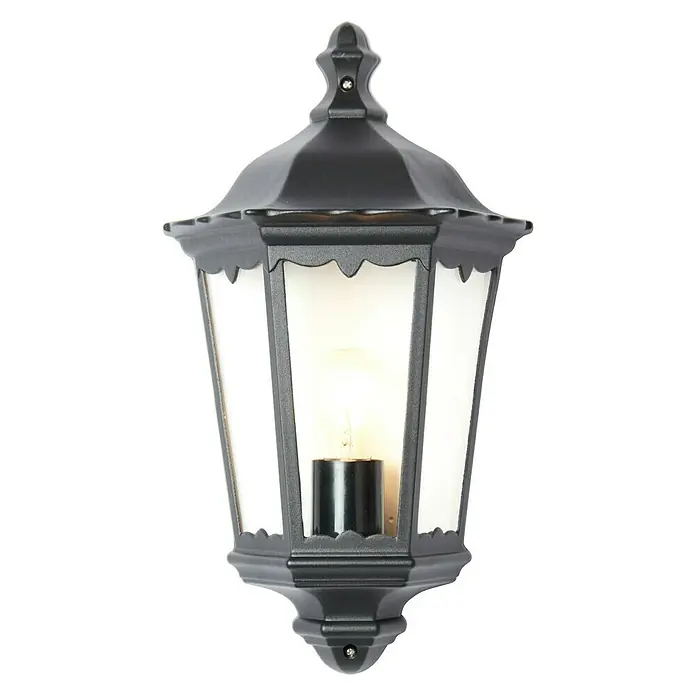Luceco Praga Aplique exterior - 100 W, 12,1 x 25,1 x 44 cm, Negro, IP44, Pared