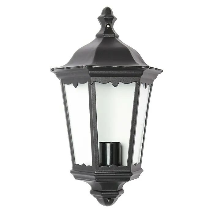 Luceco Praga Aplique exterior - 100 W, 12,1 x 25,1 x 44 cm, Negro, IP44, Pared