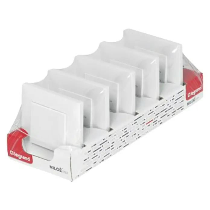 Legrand Niloé Step Conmutador pack 5 unidades - Blanco, Plástico, Montaje en la pared, IP44