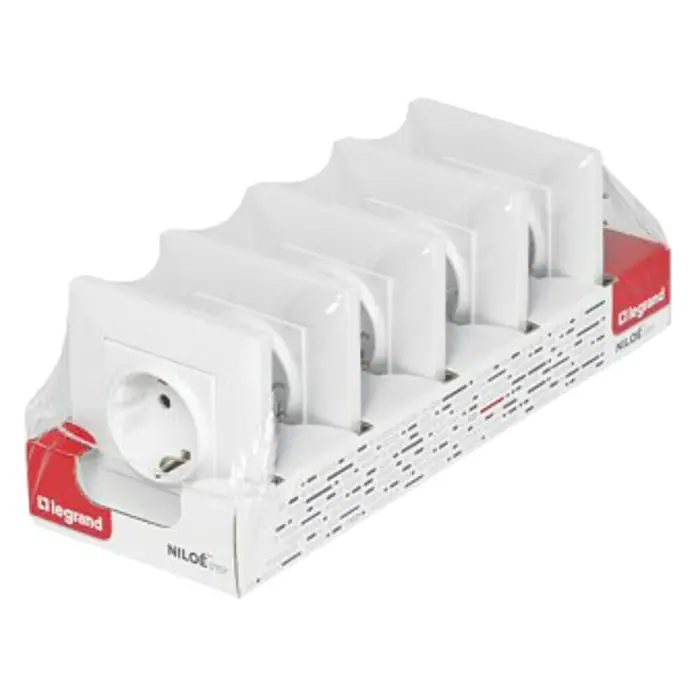 Legrand Niloé Step Enchufe pack 5 unidades - Blanco, Montaje en la pared, Plástico