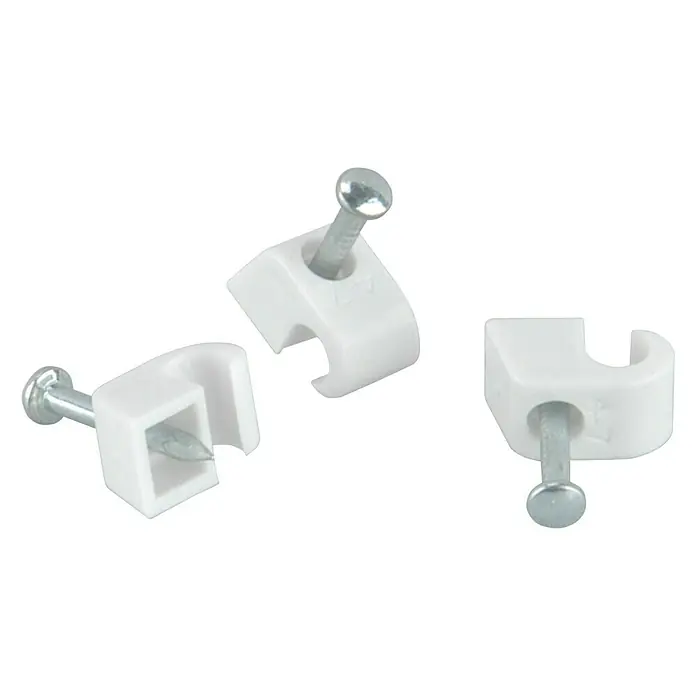 BAUHAUS Grapa para cable blanca - 4 - 7 mm, 18 mm, 20 ud., Blanco