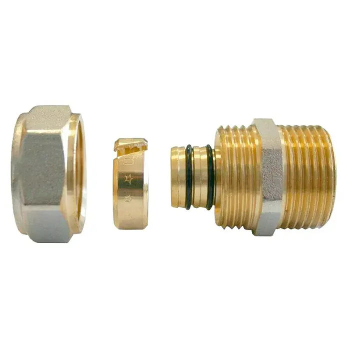 Isoltubex Entronque de compresión M - 20 mm, Rosca exterior: ½″, Latón