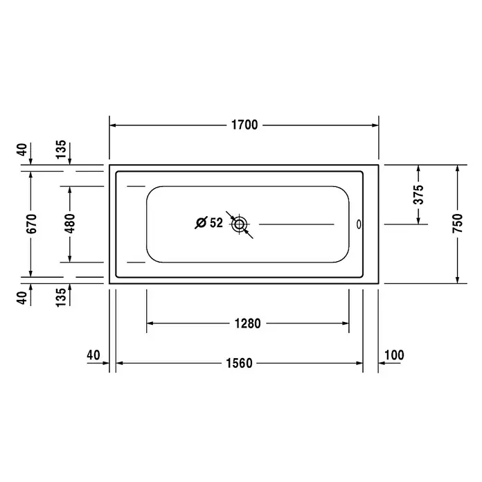 Duravit DuraStyle Badewanne - 170 x 75 cm, Sanitäracryl, Weiß