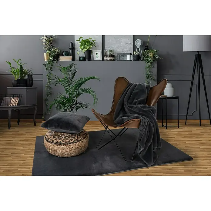 Tepih visokog flora Happy - Grafit, 150 x 80 cm - Živopisni prikaz
