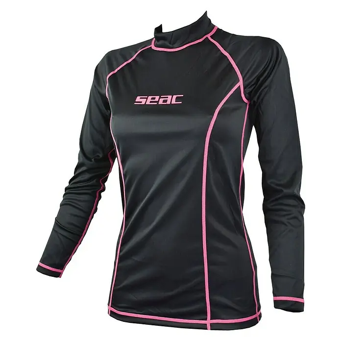 Seac Sub Camiseta térmica T-Sun Long - S, Negro/Rosa