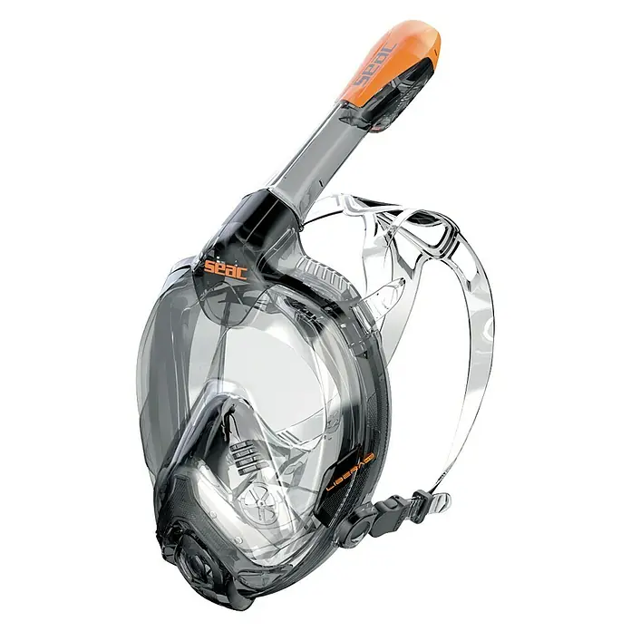 Seac Sub Máscara de Snorkel Libera - L/XL, Policarbonato, Negro/Naranja