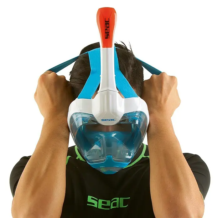 Seac Sub Máscara de Snorkel Magica - S/M, Policarbonato, Azul/Blanco