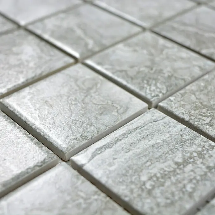 Mosaikfliese Quadrat Cortona CIM Q48 CG - 30,6 x 30,6 cm, Grau, Matt - Detailaufnahme