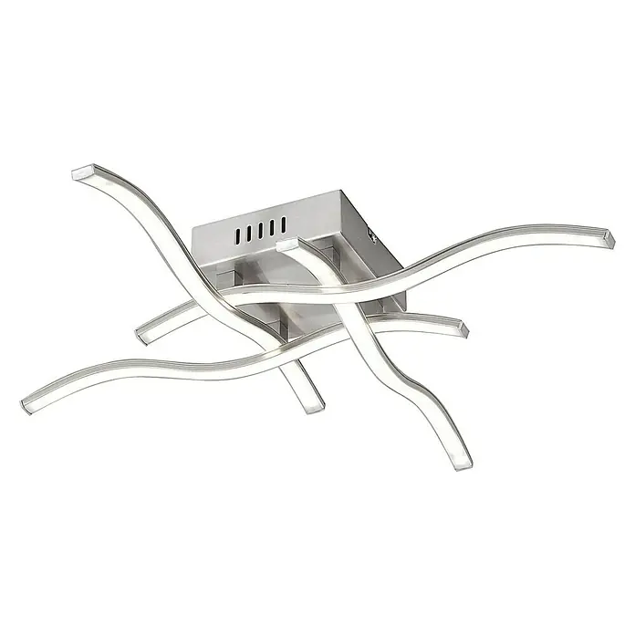 LeuchtenDirekt Wave LED stropna svjetiljka - 19,2 W, D x Š x V: 550 x 550 x 90 mm, Čelik, Topla bijela