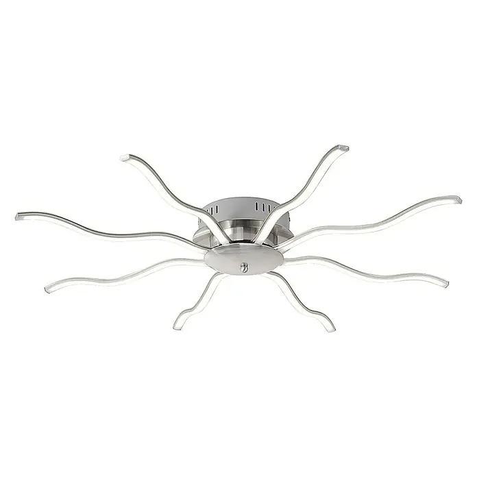 LeuchtenDirekt Wave LED-Deckenleuchte - 30 W, L x B x H: 810 x 810 x 100 mm, Stahl, Warmweiß
