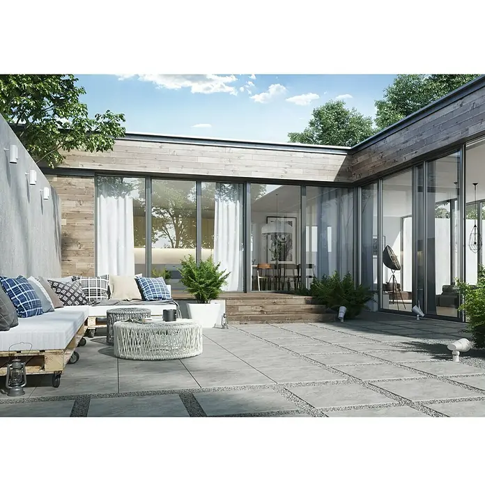 Terrassenfliese Atakama - 59,3 x 59,3 x 2 cm, Hellgrau, Matt