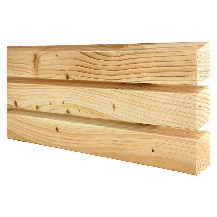 Fassaden-Profil Rhombus - Douglasie, L x B: 300 x 5,8 cm, Stärke: 2,8 cm, Natur