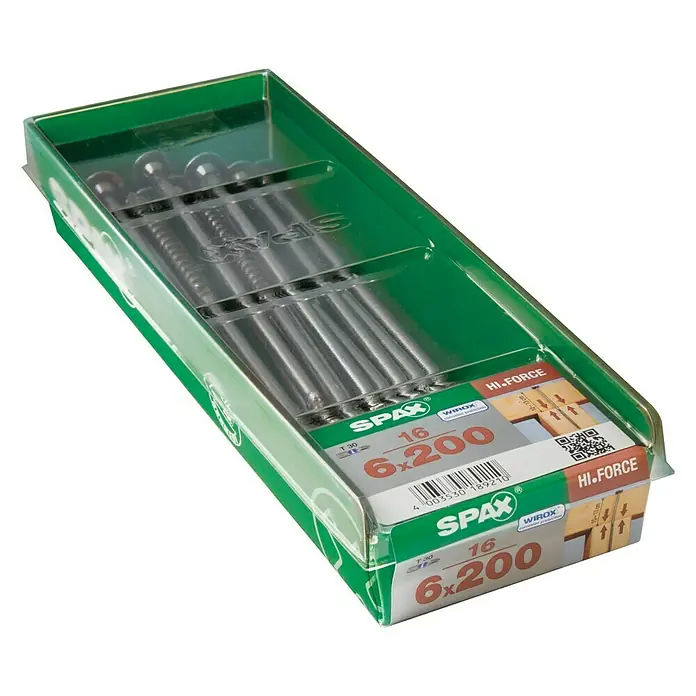 Spax Tellerkopfschraube HI.FORCE - Ø x L: 6 x 200 mm, WIROX Oberfläche, T-Star plus, 16 Stk.
