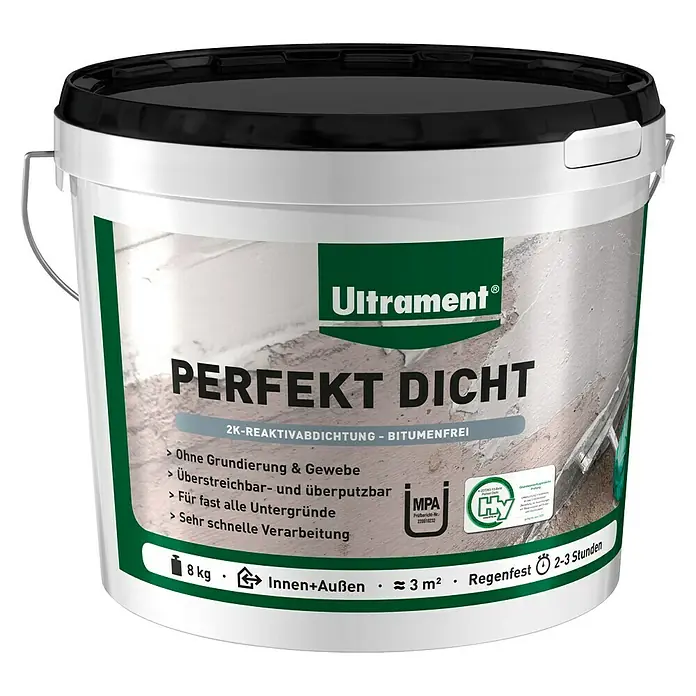 Ultrament Reaktivabdichtung Perfekt Dicht - 8 kg, 2-komponentig, Bitumenfrei