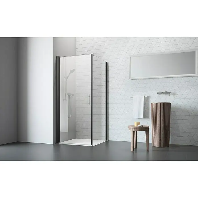 Camargue Vario Vrata tuš kabine B2 - 80 x 195 cm, Premazano, Debljina: 6 mm, Crne boje - Živopisni prikaz