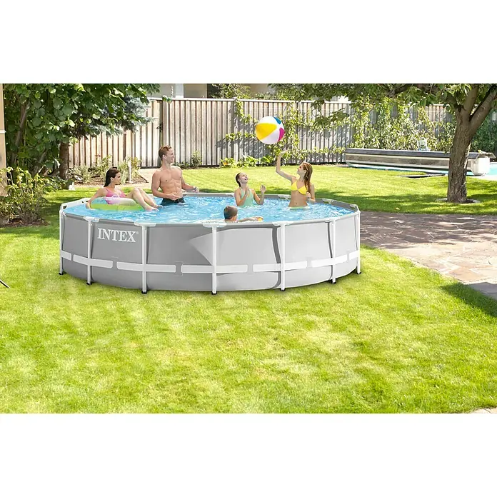 Intex Frame-Pool-Set Prism Rondo - Ø x H: 457 x 107 cm, 14,61 m³, Grau, Weiß