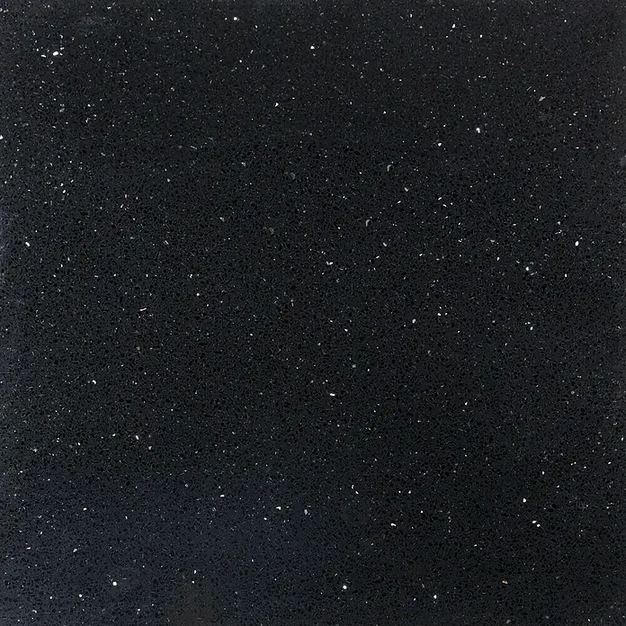 Spiegelquarz-Kompositstein - 60 x 60 cm, Schwarz, Glänzend