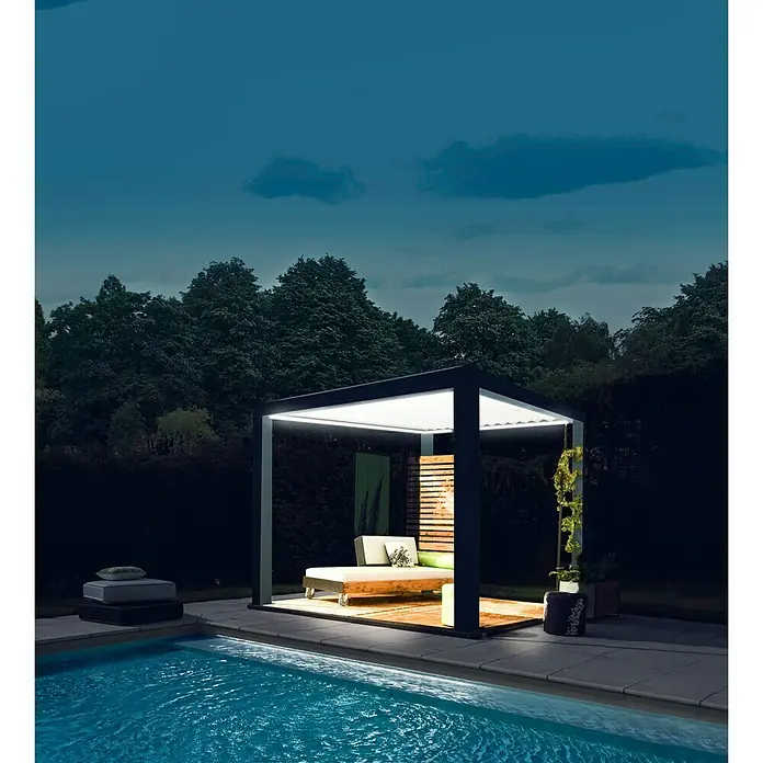 Wismar-NFI Pergola Bio - Grau/Weiß, L x B: 400 x 339,6 cm