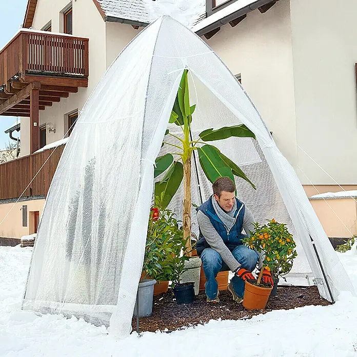 Winterschutzzelt - Ø x H: 3,2 x 2,8 m, Folienstärke: 150 g/m²