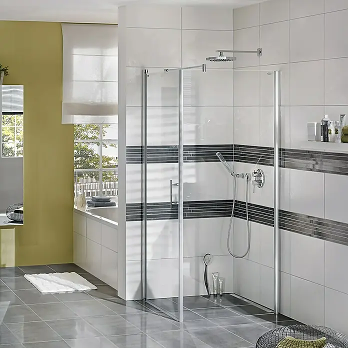 Camargue Vario Douchedeur S3 - 90 x 195 cm, Gecoat, Dikte: 6 mm, Zilver