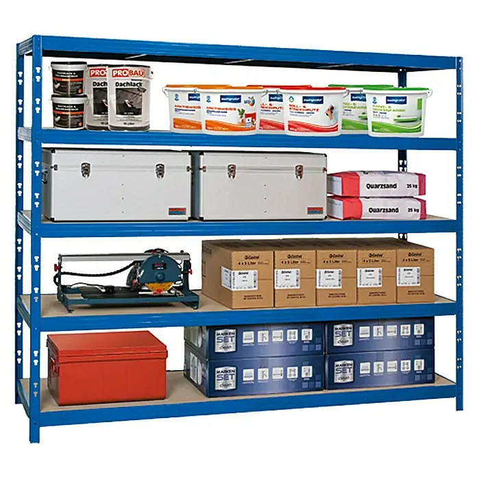 Regalux Metalni regal za teški teret Mega - 70 x 240 x 200 cm, Nosivost: 450 kg/polica, Uticanje