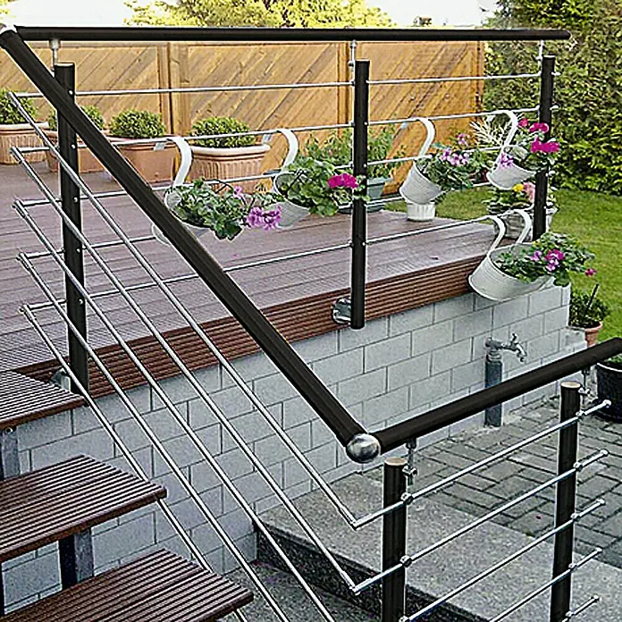 Treba Frewa Geländer-Set AG5 - Seitenmontage, Aluminium, Anthrazit, Edelstahl, Länge: 1.500 mm