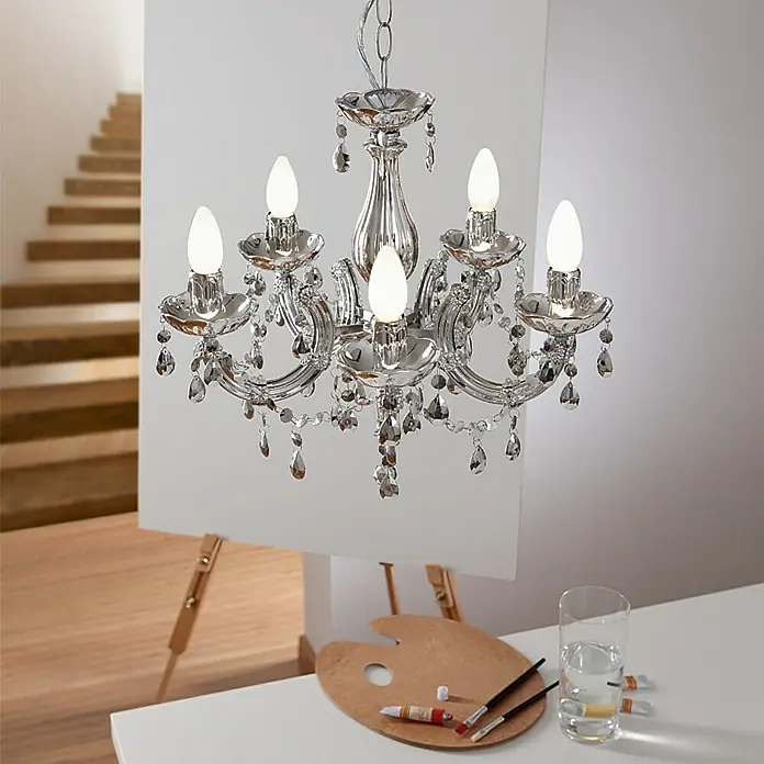 Tween Light Kroonluchter Jale Chroom - 40 W, Chroom, E14 - Sfeeropname