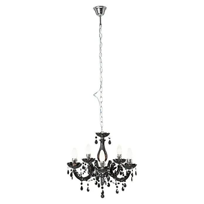 Tween Light Kroonluchter Jale Zwart - 40 W, l x b x h: 44 x 44 x 125 cm, Zwart, E14 - Vooraanzicht