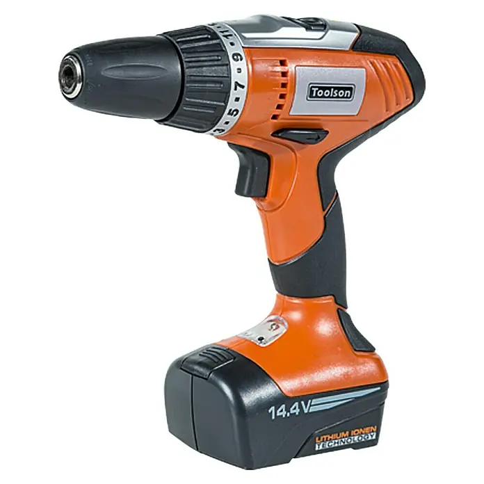 Toolson Accuschroefboormachine PRO-AS 14,4 LI-1 - 14,4 V, Li-ion, 1,3 Ah, 2 accu's, 0 tpm - 1.150 tpm - Diagonaal zicht