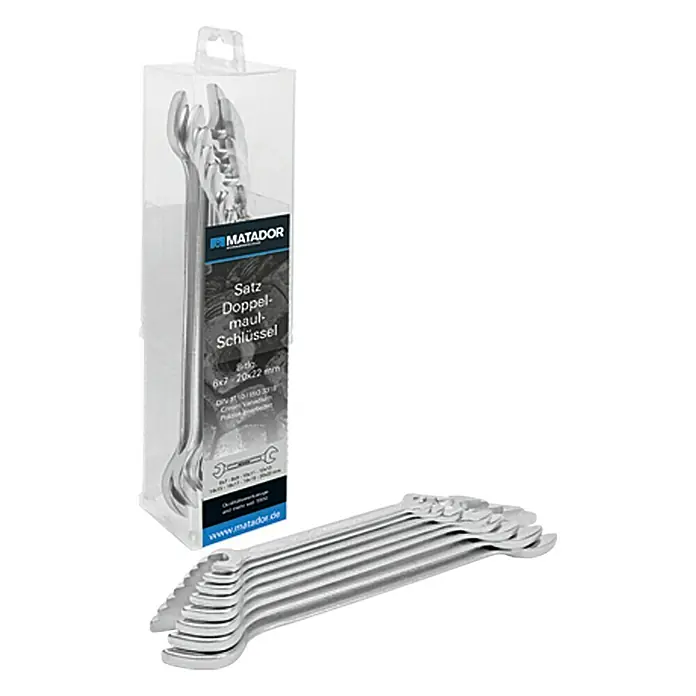 Matador Dubbele steeksleutelset - 8 -delig, 6 - 22 mm - Top-down weergave