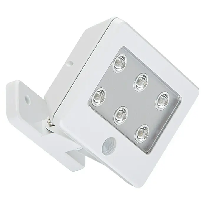 Buitenwandlamp met sensor - Wit, IP54 - Zijaanzicht rechts