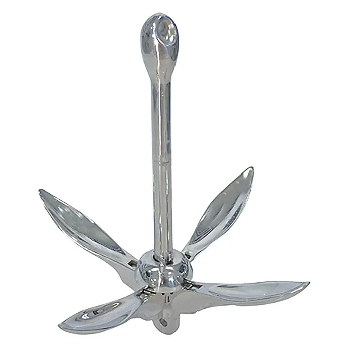 Marinetech Klappdraggen Niro - 1,5 kg, Edelstahl - Vorderansicht