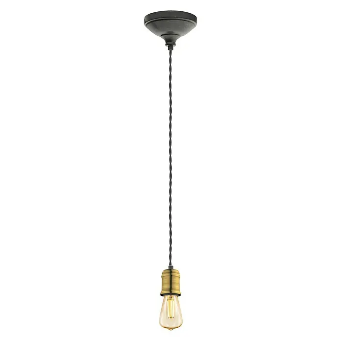 Eglo Pendelleuchte Yorth - Höhe: 200 cm, Schwarz/Gold - Vorderansicht